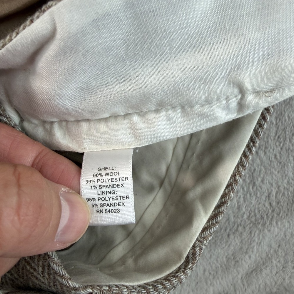 Banana‎ Republic Martin Fit Trousers Pants in Brown Stretch Wool Herringbone 2S - Picture 11 of 12